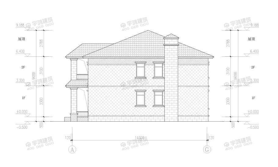 157平新中式農(nóng)村兩層小別墅設(shè)計圖紙