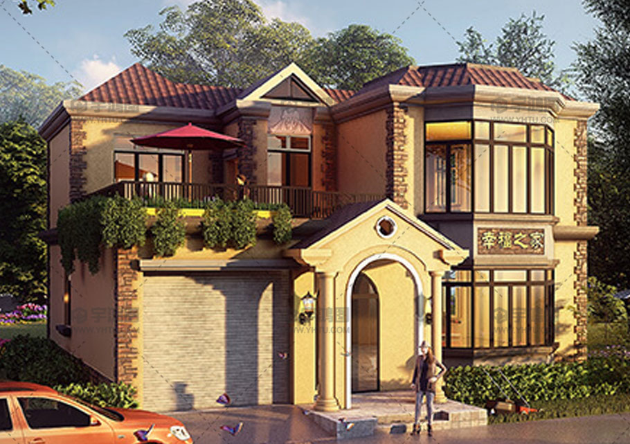 130平兩層帶車庫農村別墅設計圖，造價低至15萬