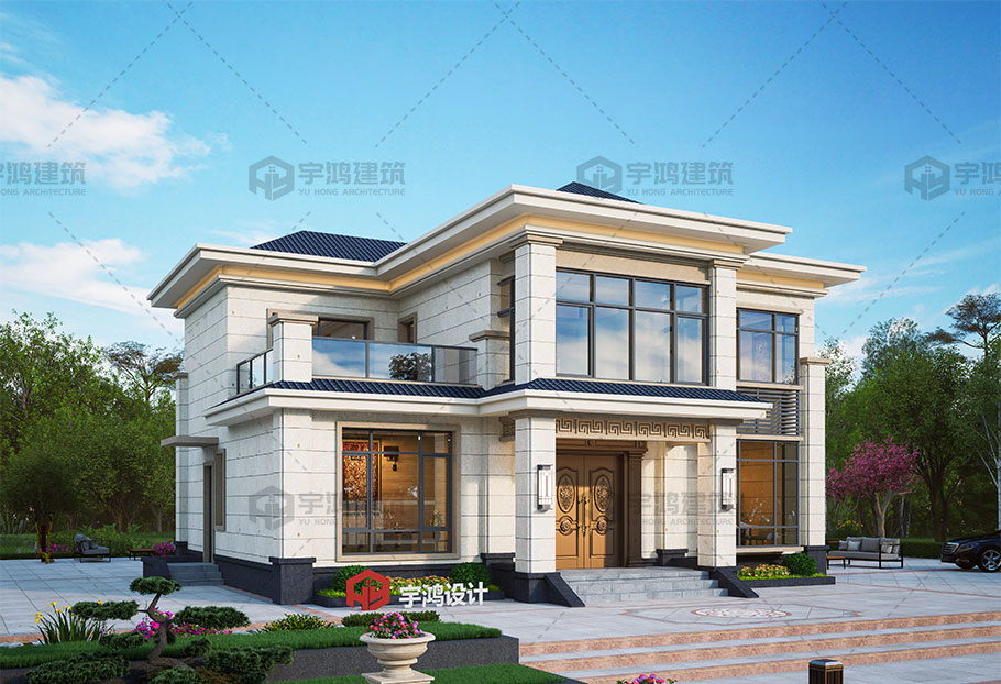 占地140平新中式磚混結構二層別墅設計圖紙