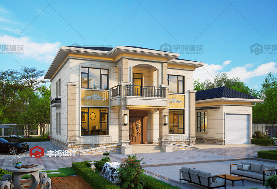 歐式風格20x13框架結構別墅設計圖紙