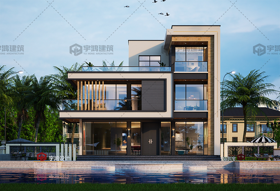 現代風格11x10框架結構別墅設計圖紙