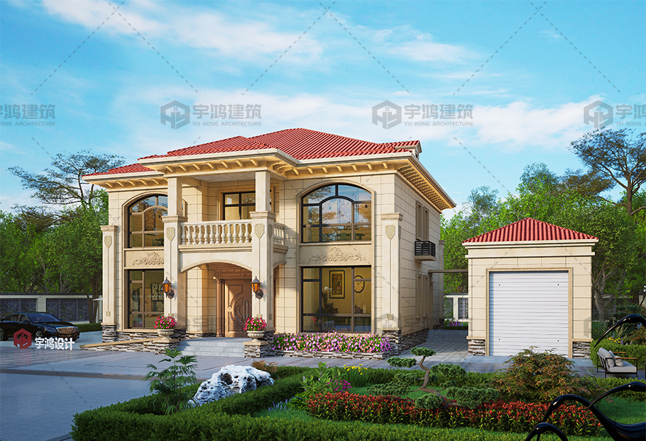 歐式風格19x12框架結構別墅設計圖紙