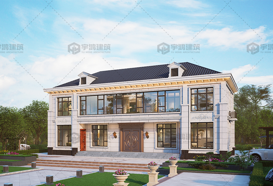 占地約167平方二層歐式別墅框架結(jié)構(gòu)全套圖紙