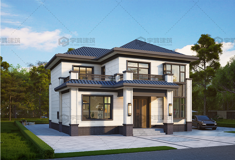 新中式風(fēng)格框架結(jié)構(gòu)開間僅12.06米全套圖紙